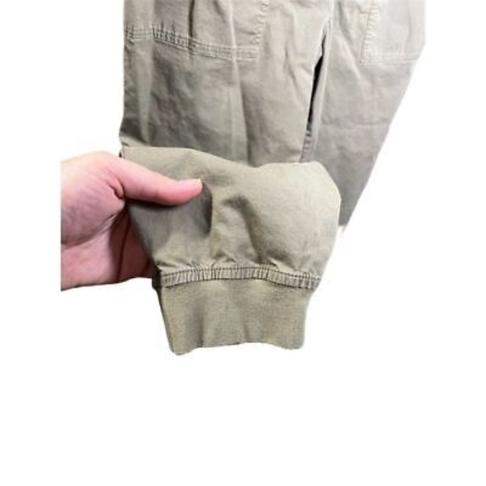 Madewell Women's Medium Khaki Twill Jogger Pants Elastic Waist Cuffed - Picture 8 of 11